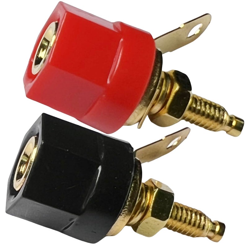 CESS Amplifier Terminal Connector Binding Post Banana Plug Jack Socket Panel/Chassis Mount - Length 1.1" / 29mm (4 Pack) - Image 1